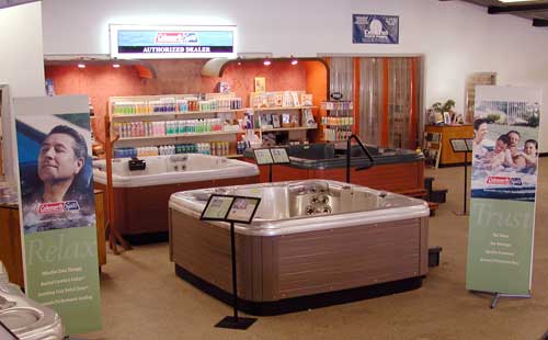 Spa Showroom at Central Pools -- Coleman Spas